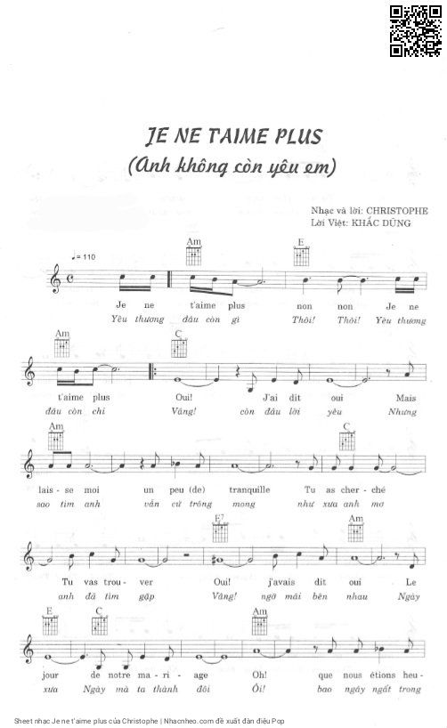 Je ne t'aime plus - Christophe