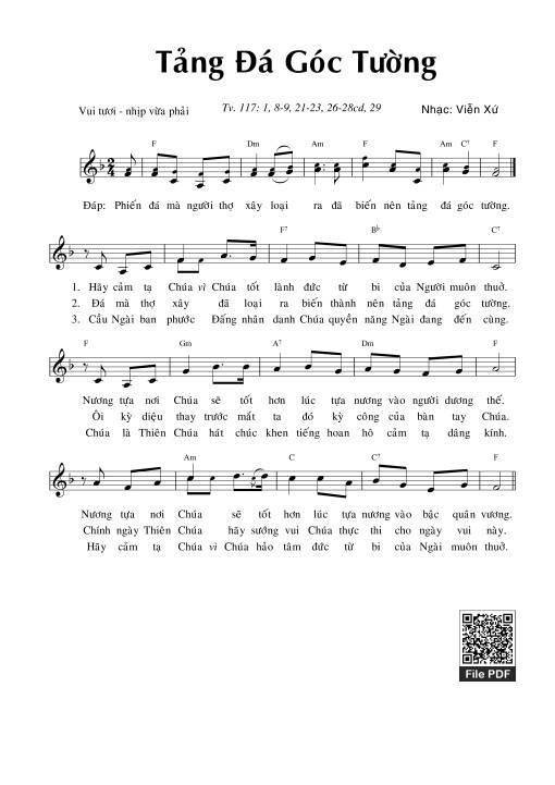 Sheet PDF of Thánh Vịnh 177, Tảng Đá Góc Tường