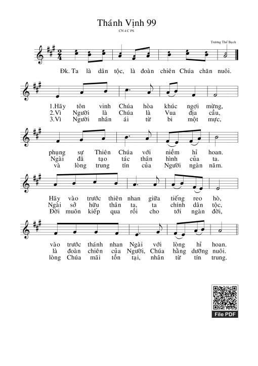 Sheet PDF of Thánh Vịnh 99, Chúa Nhật 4C Phục Sinh