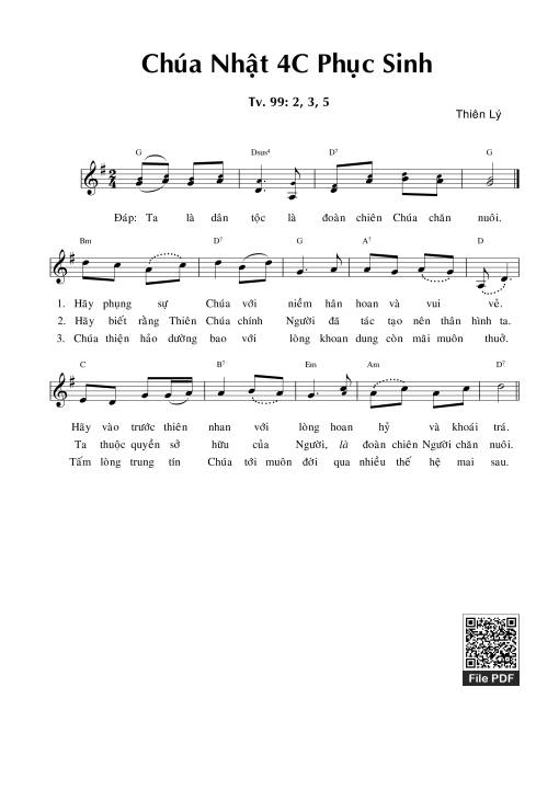 Thánh Vịnh 99, Chúa Nhật 4C Phục Sinh