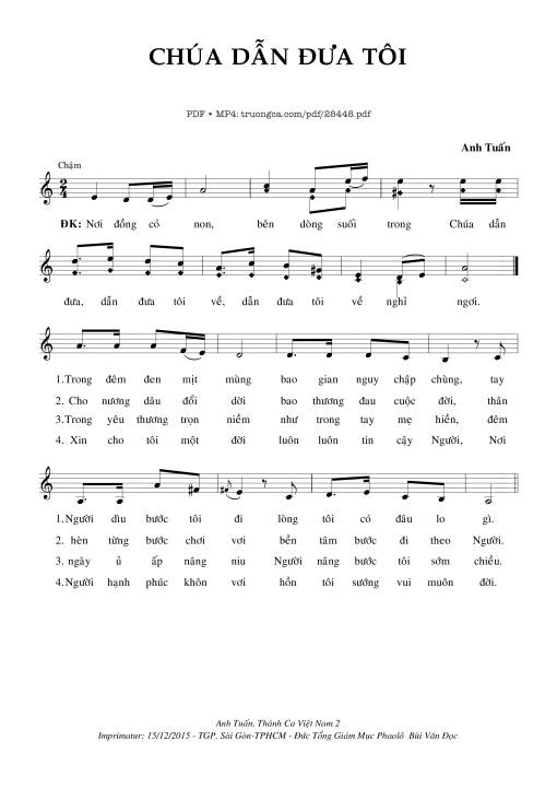 Sheet PDF of Chúa Dẫn Đưa Tôi