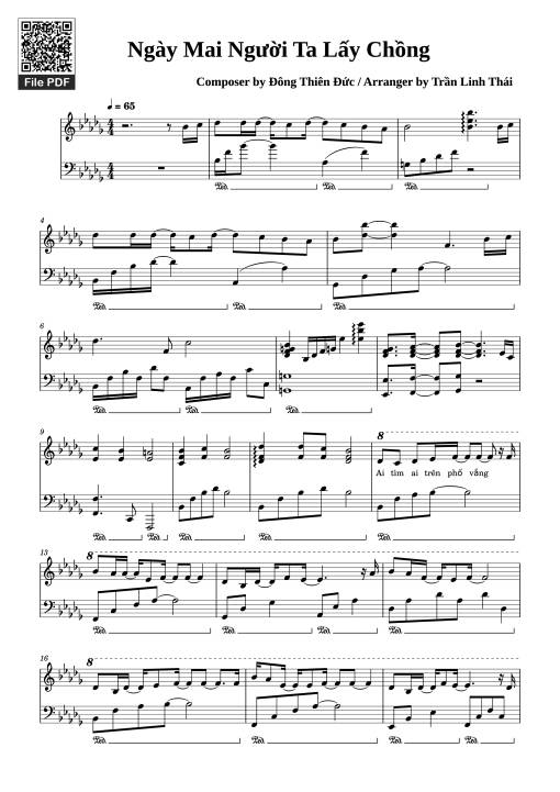 Sheet PDF of Ngày Mai Người Ta Lấy Chồng Piano