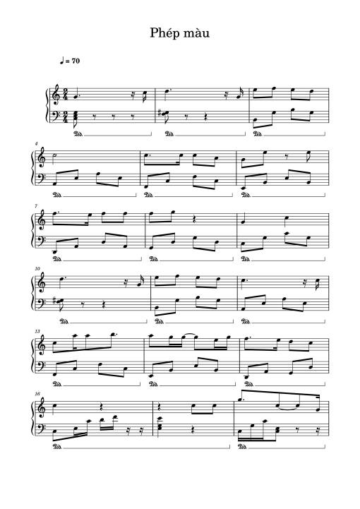 Sheet PDF of Phép màu Piano