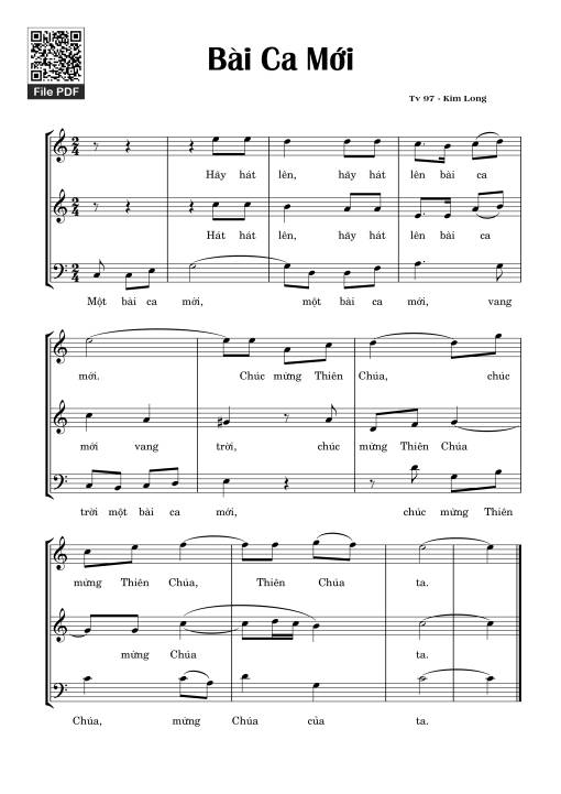Sheet PDF of Thánh Vịnh 97, Bài Ca Mới