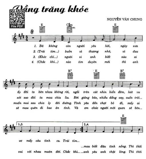 Sheet PDF of Vầng Trăng Khóc