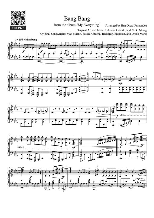 Sheet PDF of Bang Bang Piano