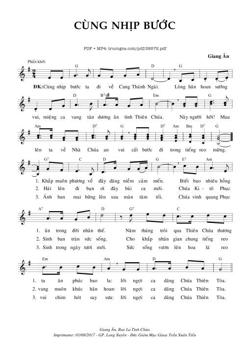 Sheet PDF of Cùng Nhịp Bước