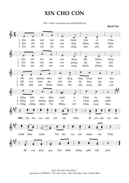 Xin Cho Con - Bạch Vân