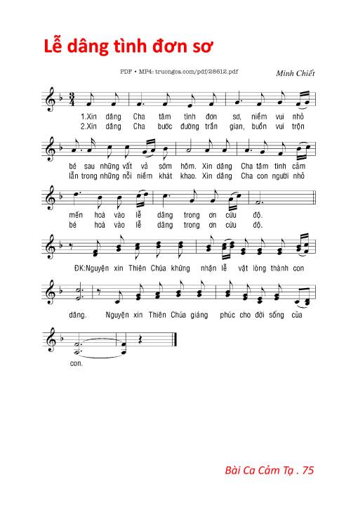 Lễ Dâng Tình Đơn Sơ