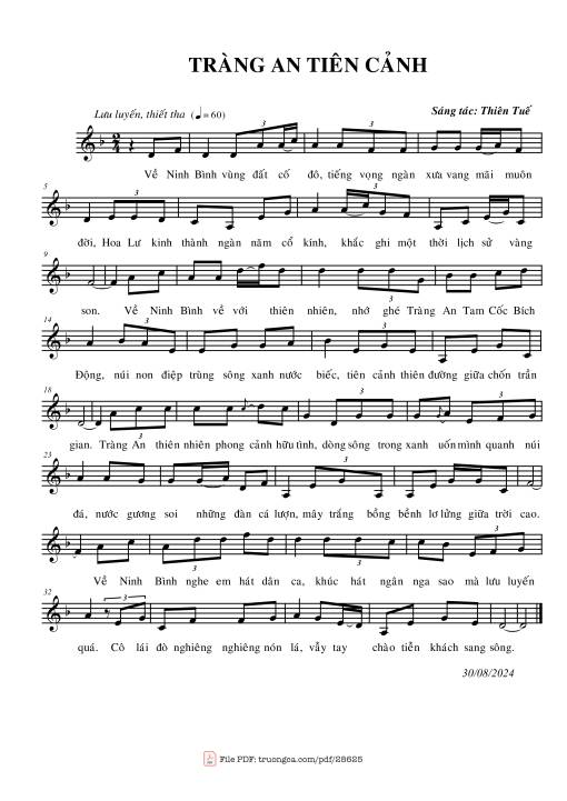 Sheet PDF of Tràng An tiên cảnh