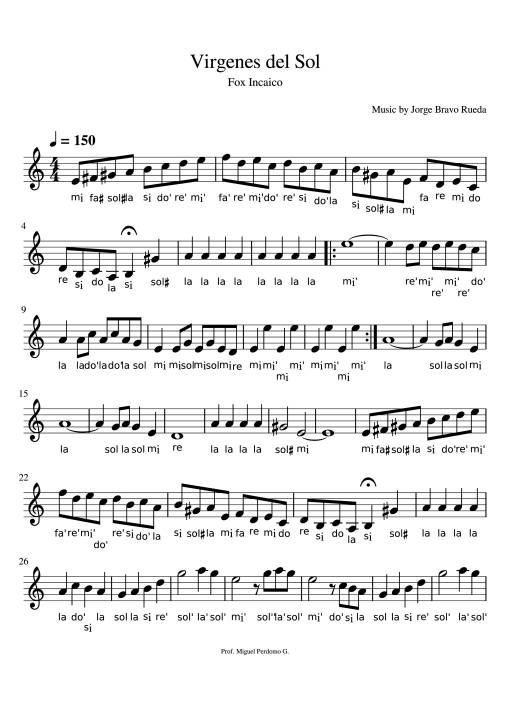 Sheet PDF of Virgenes del Sol Piano