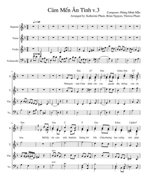 Cảm mến ân tình (Bè với Violin)