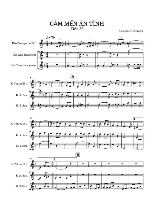 Cảm mến ân tình (Kèn)