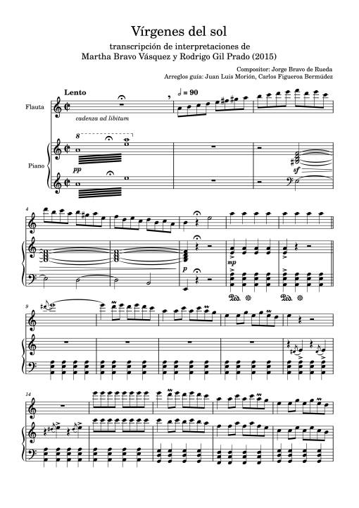 Sheet PDF of Vírgenes del sol Piano