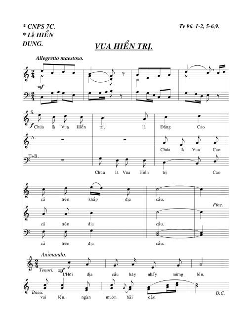 Thánh Vịnh 96, Vua hiển trị