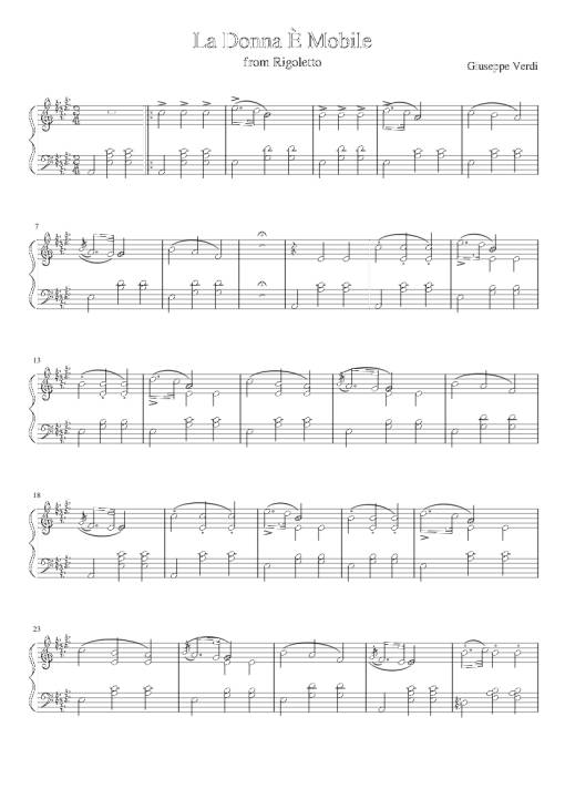 La Donna È Mobile Piano