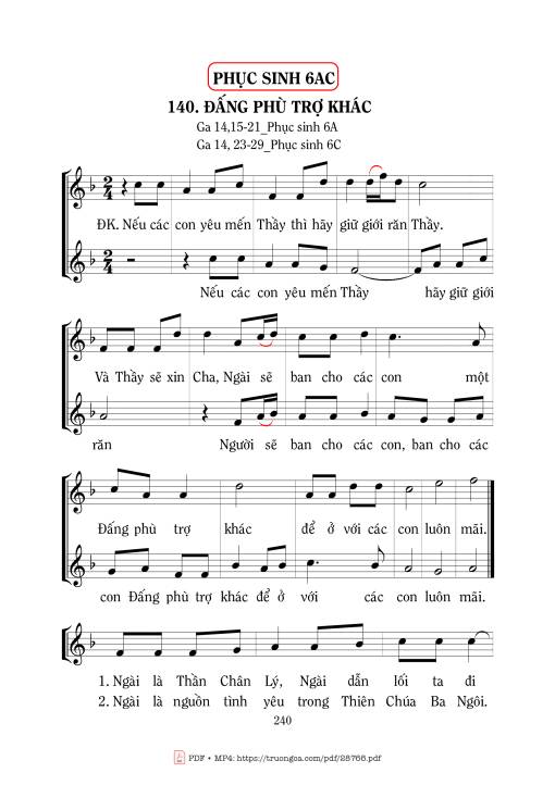 Sheet PDF of Đấng Phù Trợ Khác