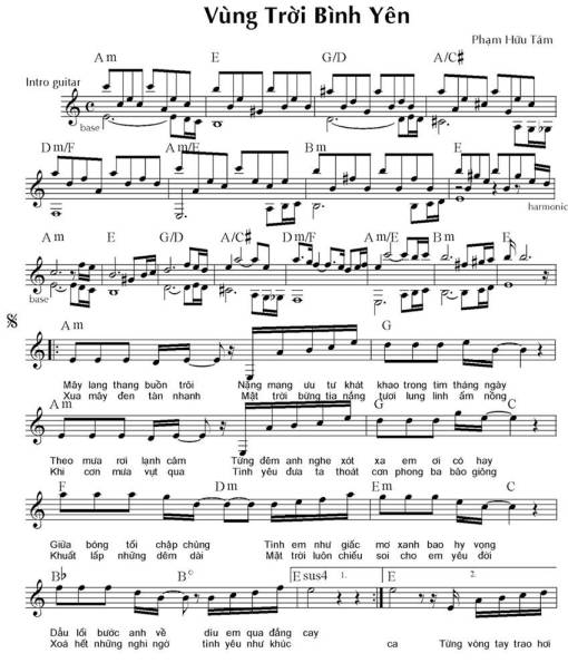 Sheet PDF of Vùng Trời Bình Yên