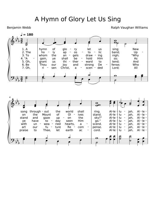 A Hymn of Glory Let Us Sing