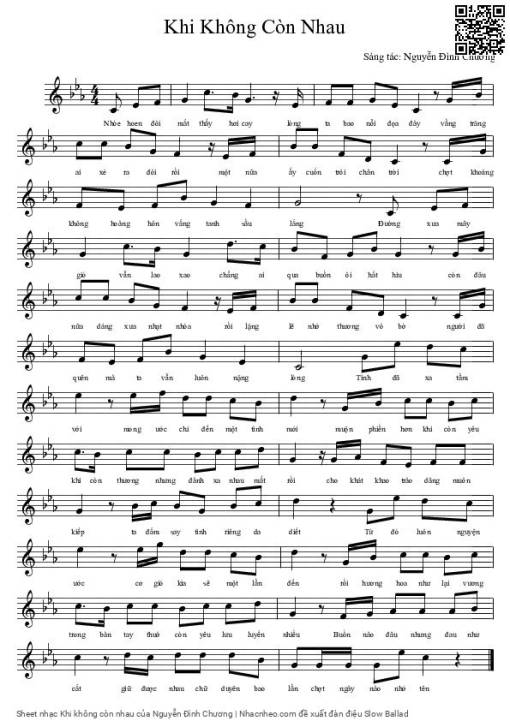 Sheet PDF of Khi không còn nhau