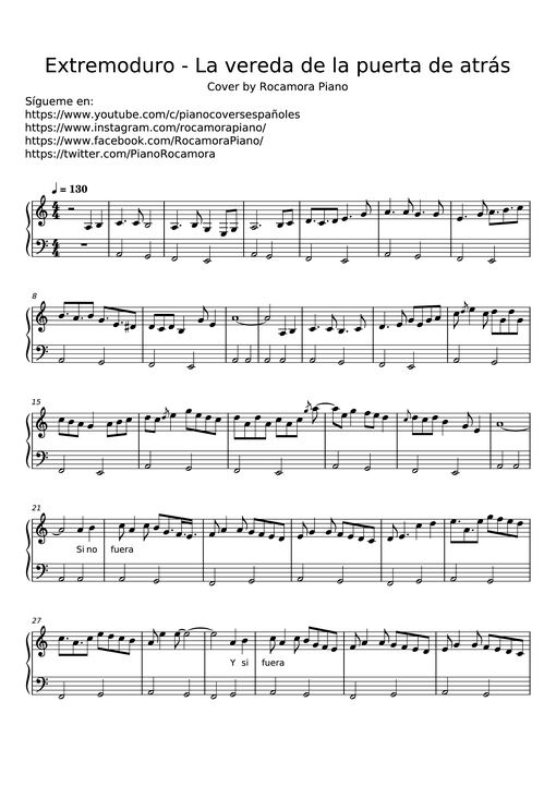 Extremoduro - La vereda de la puerta de atrás Piano