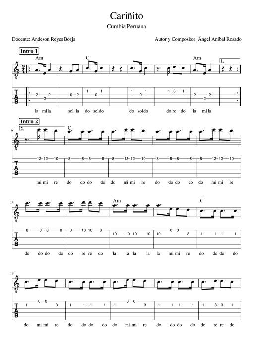 Cariñito Guitar TAB