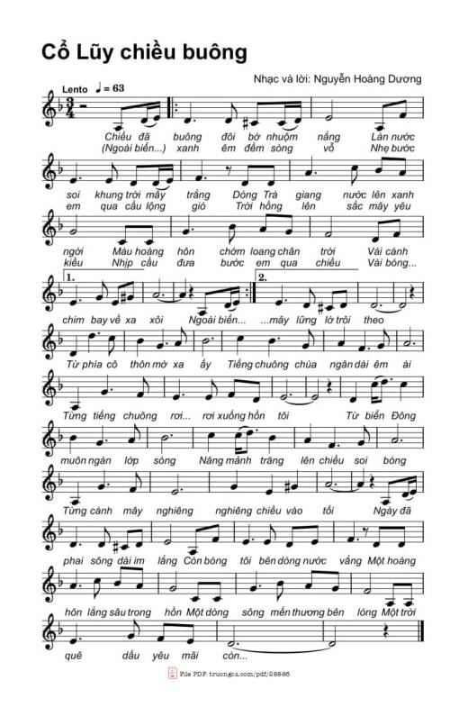 Sheet PDF of Cổ Lũy chiều buông
