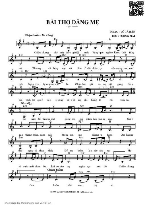 Bài thơ dâng mẹ