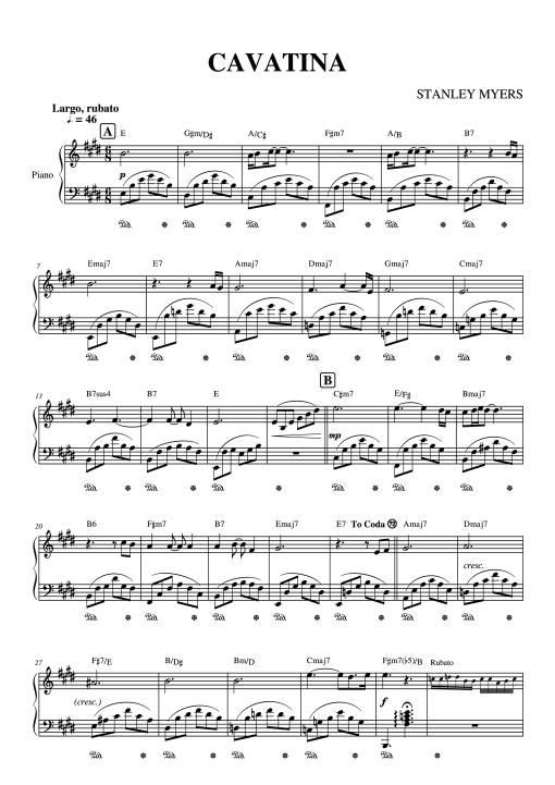 Cavatina (The deer hunter) Piano