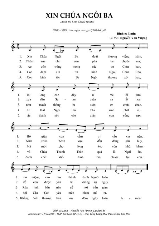 Xin Chúa Ngôi Ba - Nguyễn Văn Vượng