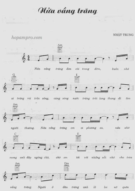 Sheet PDF of Nữa Vầng Trăng