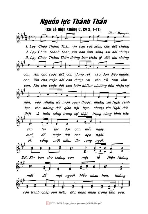 Sheet PDF of Nguồn Lực Thánh Thần