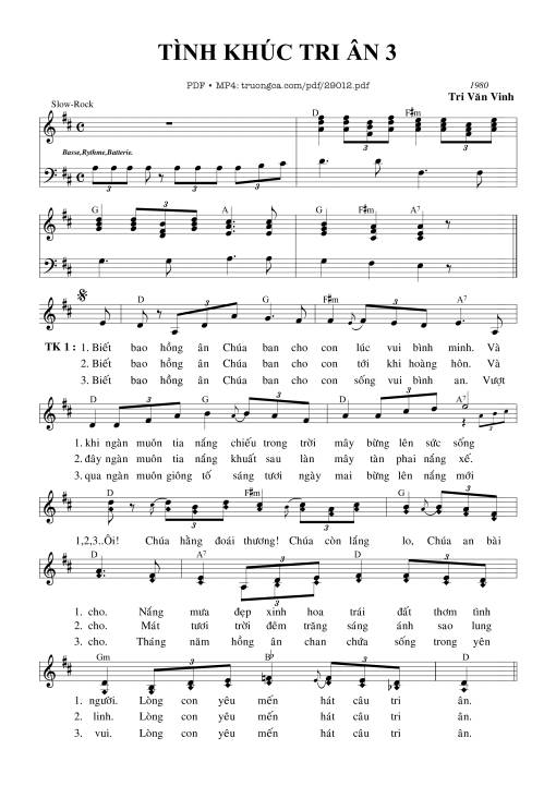 Sheet PDF of Tình Khúc Tri Ân 3
