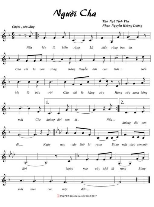 Sheet PDF of Người cha - Nguyễn Hoàng Dương
