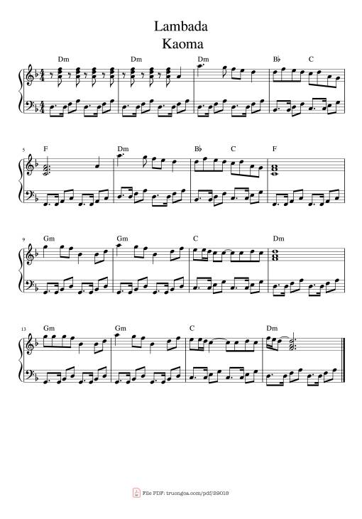 Lambada Kaoma Piano Easy