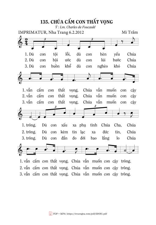 Sheet PDF of Chúa Cấm Con Thất Vọng