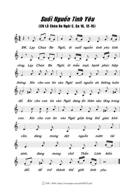 Sheet PDF of Suối Nguồn Tình Yêu