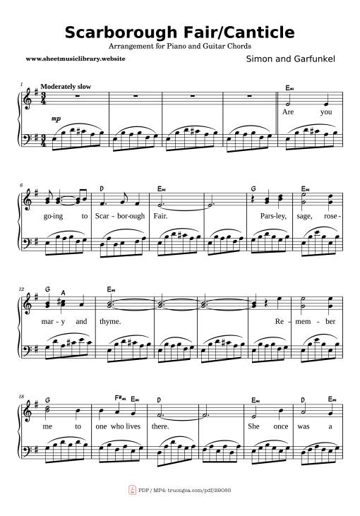 Scarborough Fair/Canticle Piano