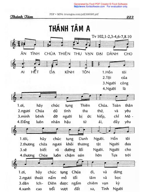 Sheet PDF of Thánh Vịnh 22, Thánh Tâm Chúa Giêsu
