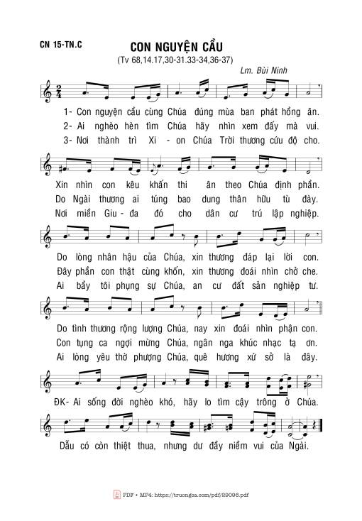 Sheet PDF of Thánh Vịnh 68, Con Nguyện Cầu