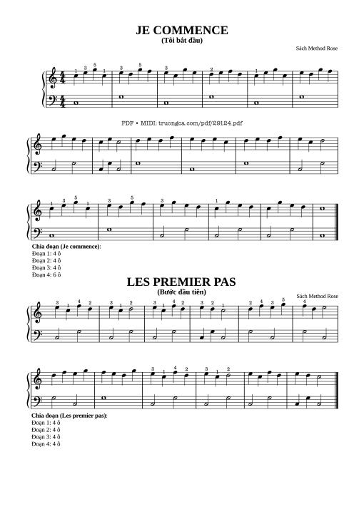 JE COMMENCE (Tôi bắt đầu) Piano