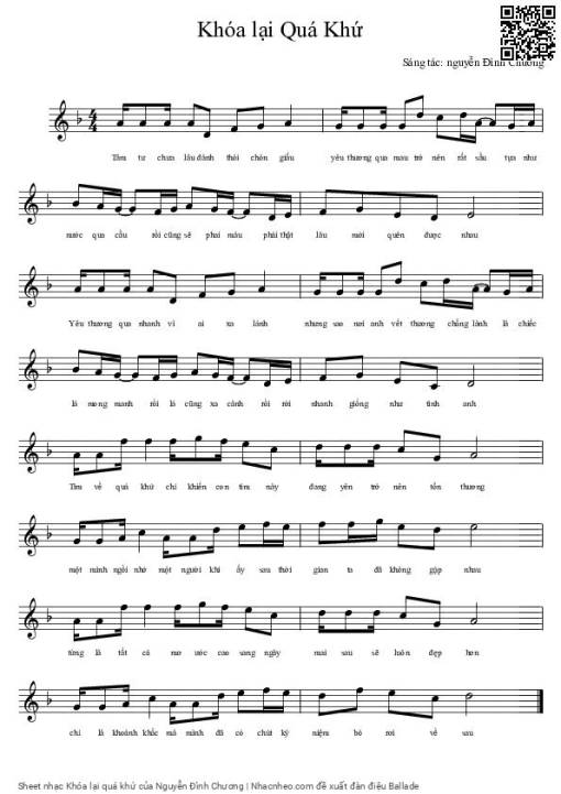 Sheet PDF of Khóa lại quá khứ