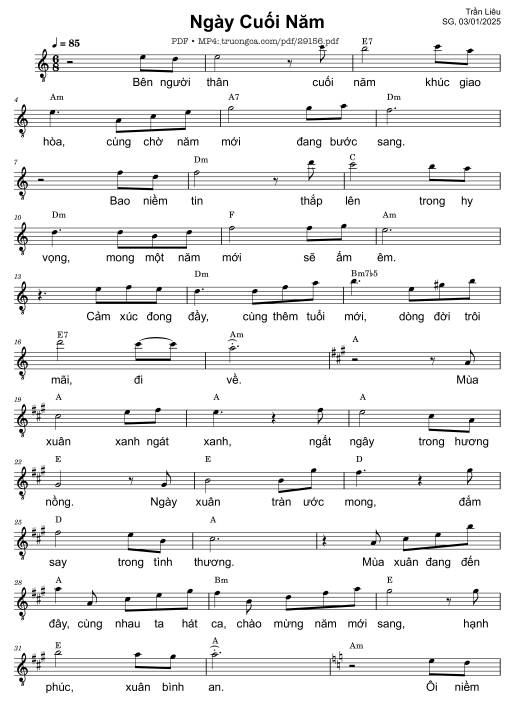 Sheet PDF of Ngày cuối năm