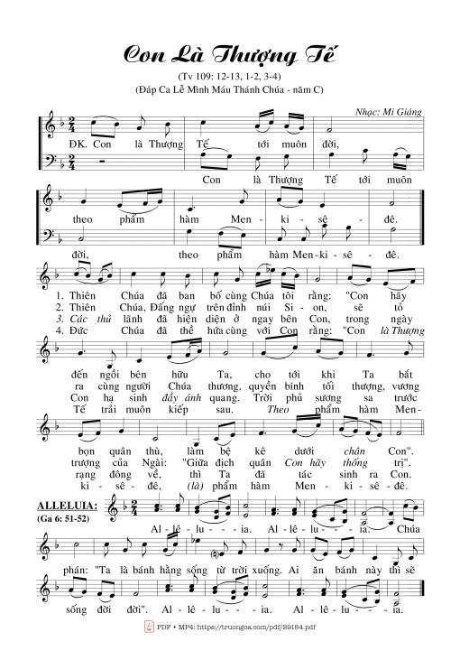 Thánh Vịnh 109, Con Là Thượng Tế