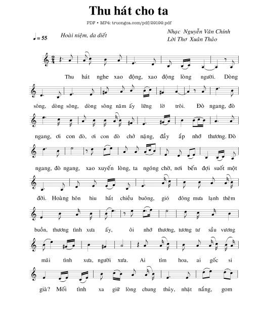Thu hát cho ta - Nguyễn Văn Chính