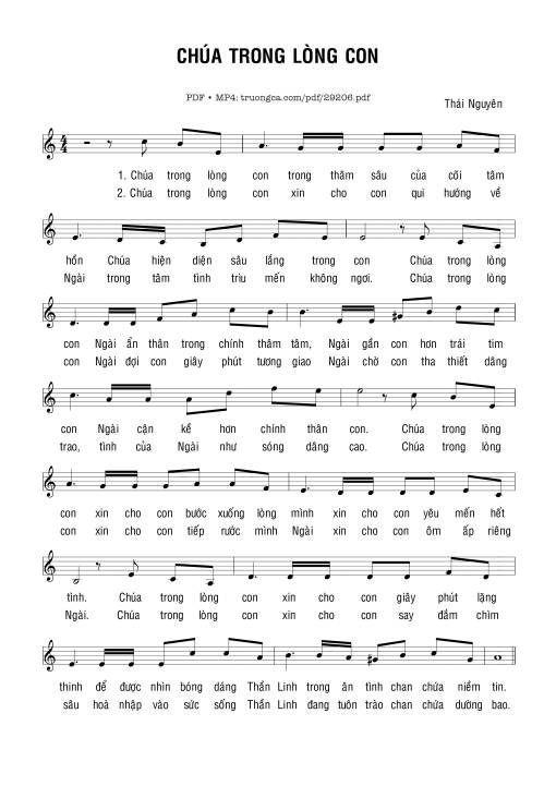 Sheet PDF of Chúa Trong Lòng Con