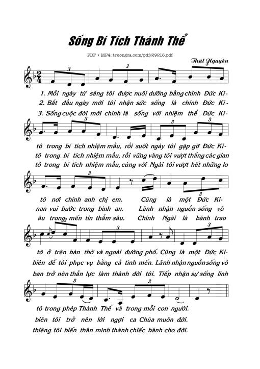 Sheet PDF of Sống Bí Tích Thánh Thể