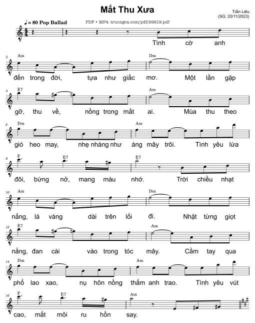 Mắt thu xưa - Trần Liêu