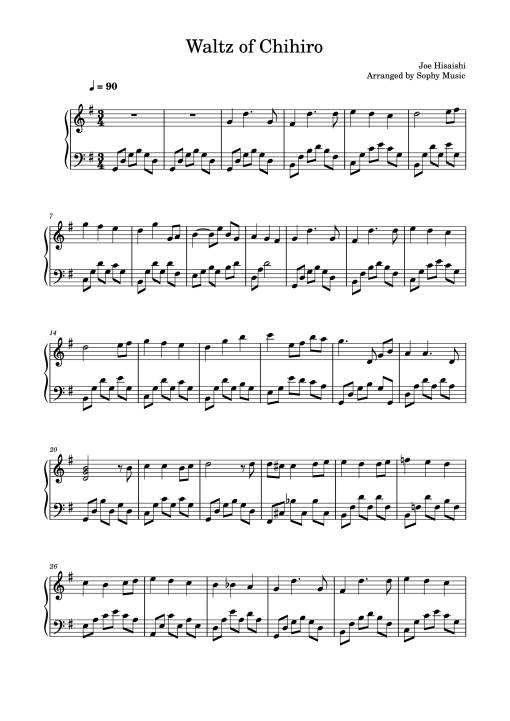 Waltz Of Chihiro Piano Easy