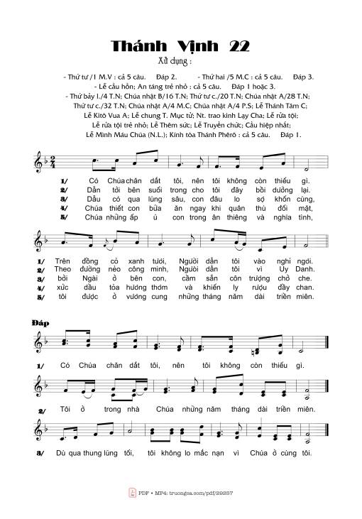 Thánh Vịnh 22 - Lm